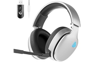 Gvyugke Casque PS5 sans Fil, Casque Gaming pour PC/PS4/PS5/Switch, Casque Bluetooth sans Fil avec Microphone Lumière RGB, Design Ergonomique, Filaire 3,5 mm pour Xbox Série