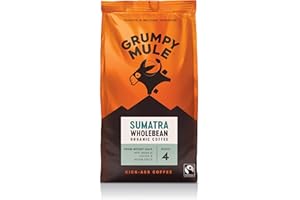 Grumpy Mule Sumatra Mount Gayo Organic (Whole Coffee Beans) with notes of Cocoa and Warm Spice 200g