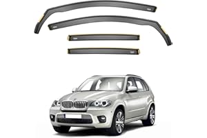 iSpeed Wind Deflectors For BMW X5 mk2 E70 2007-2013 5 Door SUV 4pc Set - Keep Your Car Ventilated in Rain - Reduce Wind Turbulence - Tinted In-Channel type