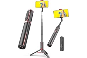 COLORLIZARD CellphoneTripod with Remote, Aluminum Alloy Selfie Stick Tripod, Best Foldable Mini Extendable Tripod Stand 270° Rotation Compatible with iPhone (Red)