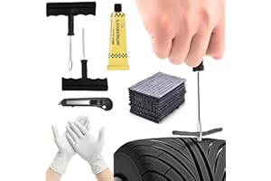 SAMTEK 31 Pieces Tyre Puncture Repair Kit, Heavy Duty Tyre Repair Tool Set Tubeless Car Tyre Repair Emergency Fix Puncture for Car Truck Motorcycle Van Tractor ATV