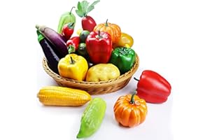 GZhaizhuan 10 Verduras Artificiales, Decoración Realista de Verduras Falsas, Verduras Decorativas para Decoración de Cocina y Accesorios para Fotos