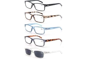 MODFANS Occhiali da Lettura Uomo Donna Rettangolari con Custodia