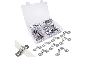 YEYIT Morsetti per Tubo a U 100 pezzi Acciaio Inossidabile U-tubo Morsetto 8 taglie U Clip per Tubo,U-Tubo Collegamento U-tubo Morsetti per Tubi per Tubo dell'acqua Tubo del Gas ect