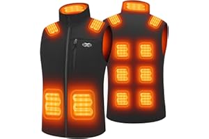 Techstuph Beheizbare Weste Herren mit 3 Einstellbar Temperatur 11 Heizzonen Heizweste Damen Beheizbare Jacke Maximale Temperatur 141°F (Ohne akku)