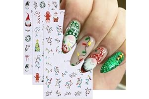 Kinretixia 3 fogli di adesivi per unghie natalizi Nailart adesivi autoadesivi pupazzo di neve albero di Natale vacanza, decorazioni natalizie accessori per nail design adesivi per unghie