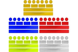 Dewocke 5 Pieces Warning Reflective Stickers, Safety Reflective Sticker, Stick-on Car Reflector Sticker, Waterproof Reflective Tape Stickers for Motorcycle, Car, Bicycle, Pram, School Bag, Backpack