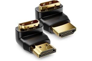 deleyCON adapter kątowy 90° i 270° w zestawie - 1x 90° + 1x 270° - gniazdo i wtyk HDMI typu A - 4K Ultra HD UHD 3D Full HD 1080p HDR ARC Highspeed with Ethernet