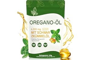 ‎ZAVONIRAE Oregano Öl Kapseln, 180 Softgels, 2-in-1 Öl von Oregano mit Schwarzkümmel, 6000mg, 4-fache Stärke Carvacrol & Thymochinon | Pflanzlich, Nicht-GVO & Immununterstützung