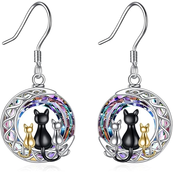ONEFINITT Orecchini Animale In Argento 925 | Mucca Delle Highlands Con Girasole | Gioielli Donna Ipoallergenici, Regalo - 2