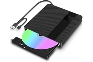 BNEHHOV Reproductor DVD Disquetera Externa USB 3.0 Tipo C Lector CD Externo Portátil Unidad de CD Externa Plug and Play Ruido Bajo Grabadora DVD Externa PC, Portátil, Mac, Windows