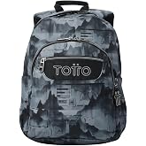 TOTTO - School Backpack Adaptable to Cart, Watercolor Model, Capacity 20 L, Pocket for 14" PC, 2 Bottle Pocket, Ergonomic Bac