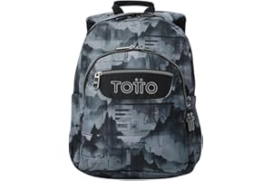 TOTTO - Mochila Escolar Adaptable a Carro, Modelo Acuareles, Capacidad 20 L, Bolsillo para Pc 14", 2 Bolsillos para Botella, Espaldar Ergonómico con Flujo de Aire, Cómodas Correas en S