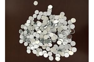 MEYA Set of 200pcs Small Round Glass Crafts, Real Glass Mirror Mosaic Tiles (1x1cm)