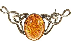 SA Brooches Baltic Amber and Sterling Silver 925 Cognac Brooch pin Jewellery Jewelry