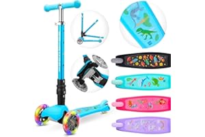 BOLDCUBE Teeny Fold | Trottinette 3 Roues Enfants 3-8 Ans | Pliable | Roues Lumineuses | Hauteur Ajustable 61 à 79 cm