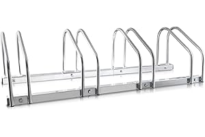Hillington Bike Floor Rack, Galvanised Cycle Rack Storage, Locking Stand Great For Garage, Garden Or Shed And For Security 2,3,4 or 5 Bicycles
