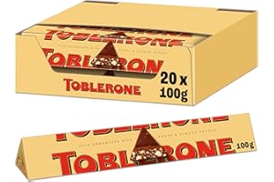 ‎TOBLERONE Toblerone Schokolade 20 x 100g, Feine Schweizer Milchschokolade mit Honig- und Mandelnougat