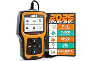 ‎ANCEL ANCEL AD410 Enhanced Auto OBD2 Diagnosegerät, OBDII/EOBD Diagnose Fehlerspeicher Auslesen, 8 Sprachen DTC KFZ Diagnosegerät für nach 2002 Alle Fahrzeuge (Schwarz/Gelb)