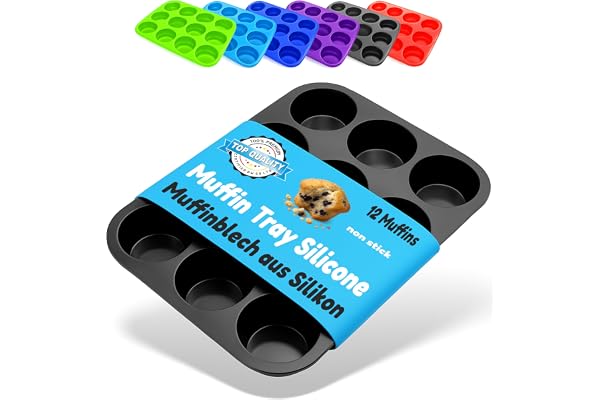 Belmalia Muffinsform i Silikon med 12 Hål | Non-Stick Cupcake Formar för Bakning | Idealisk Present till Bagare