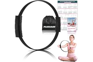 PALECLOUDS Pilates Ring Set, Pilates Equipment Kit with Magic Circle, Yoga Ball, Bands, Training Poster & Portable Bag, Double Handle Pilates Hoop for Women Home Fitness, Kegel Exercise, Arms & Legs Toning