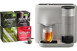 Avoury One Teemaschine mit Kapselsystem – Premium Teebereiter für Teekapseln mit automatischer Temperaturregelung, modernes Design (Grey Black, im Bundle)