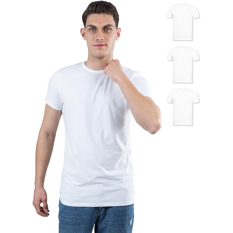Claudio Herren Unterhemd 3er Pack – 100% Bio Baumwolle, Rundhals, Weich & Formstabil – Größen S Bis 3XL