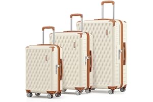 Melalenia 3 PCS Juego de Maletas, Set de Trolley Viaje Rígidas Ultrasligeras, Ruedas 360° Antideslizantes Silenciosas y Cerradura TSA Ideal para Mujeres, Hombres, Familias y Otros Viajeros