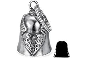 HEYOMI Campanella Moto Guardian Bell Originale, Campanellino Motociclisti, Portachiavi Moto Portafortuna, Angelo Custode Con Anello Appeso Per Auto Elettriche, Moto, Biciclette Ecc.