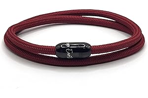 KAROO EARTH JEWELLERY Rope Bracelet | Unisex Braided Paracord Nautical Double Wrap Bracelet with strong Magnetic Clasp | Waterproof surfer bracelet