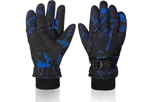‎NATTORK Nattork Winter Breathable Gloves for Kids Youth Warm Lining Boys Girls Cute Snow Ski Snowboarding Ice Skating Windproof Gloves