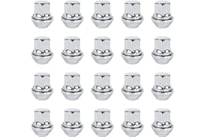 Bohaner 20 Tuerca de rueda de acero cromado M12 x 1,5 piezas para Ford Mondeo Fiesta Focus (20 unidades)