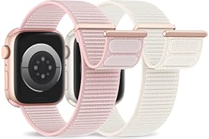 JIAMUS 2 Stück Nylon Armband Kompatibel mit Apple Watch Armband 40mm 41mm 42mm 38mm 46mm 45mm 44mm 49mm Gewebtes Klettverschluss Sport Loop Armbänder für iWatch SE Ultra Series 10 9 8 7 6 5 4 3 2 1