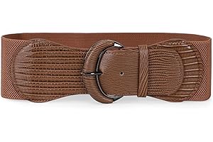 WERFORU Women Stretchy Wide Waist Belt, Ladies Fashion Elastic Belts with Hook Buckle for Dress Jumpsuit Long shirt Long coat