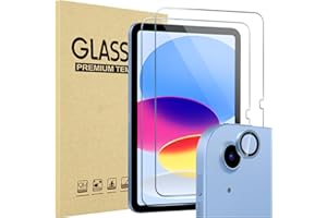 ProCase Verre Trempé pour iPad 11 Pouces(A16) 2025, iPad 10ème Génération 10.9 Pouces 2022, 2 Protection Écran + 1 Protection Objectif Photo, Film Protection Screen Protecteur -Bleu