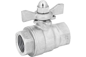 RIAT 1/2" Válvula de esfera, válvula de bola, con mango de mariposa, paso total, dos conexiones, rosca hembra, mecanismo de cierre ligero. Válvula de cierre ideal para industria, comercio y hogar.