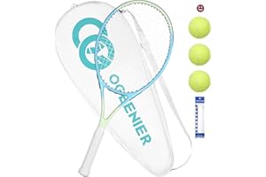 OGEENIER 27" Tennis Racket for Adults, Pre-Strung Tennis Racquet for Beginners, Lightweight and Recreational Rackets with 1 Overgrip and 3 Balls
