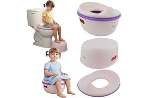 Merkan Töpfchen Sitzauflage Toilette, Touristentopf, Kinderfuß, Tragbar, 3in1 Nachttasse (Rosa)