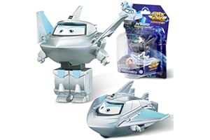Super Wings Transformations-Flugzeug Traver, 2 in 1 Action Figur, 5 cm großes Flugzeug-Roboter-Spielzeug, Transformable Spielzeug für Jungen und Mädchen ab 3 Jahren, Silver