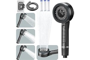 BUTTERFOX Duschkopf mit Filter, Hochdruck Handbrause mit Schlauch, 4 Strahlarten Duschkopf Wassersparend mit Stoppfunktion, Sparduschkopf mit Antikalk-Funktion,für Entfernen vom Rest-Chlor, harten Wasser