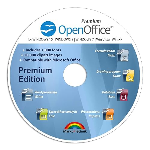 OpenOffice Premium Edition for Windows 11-10-8-7-Vista-XP | PC Software and 1.000 New Fonts and Free Email Support | Alternative to Office | Compatible with Word, Excel and PowerPoint