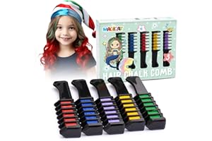Magicat Wyszukany zestaw kredy do włosów – 5 kolorów, do włosów dla dzieci, prezent dla dziewcząt, na urodziny, Boże Narodzenie, Halloween lub upominek, zmywalna farba, grzebień do włosów