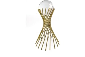 E-isata Crystal Ball with Gold Iron Stand Modern Abstract Art Decorative Ornaments for Living Room Bedroom TV Cabinet Crafts Gifts Office Home Decor (Slender Waist)