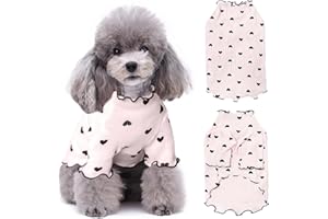 UXCLISHE Dog Clothes for Small Medium Dogs Cat, Summer Dog T-shirt Dogs Pyjamas Stretchy Long Sleeve Pet Outfit Soft Puppy Clothes Breathable Pet Tee Shirt Dress for Chihuahua Shih Tzu Yorkshire