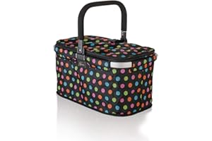 Genius Kosz na zakupy Falko 48 x 28 x 27 cm składany, aluminium, wielokolorowy, 48 x 28 x 27 cm