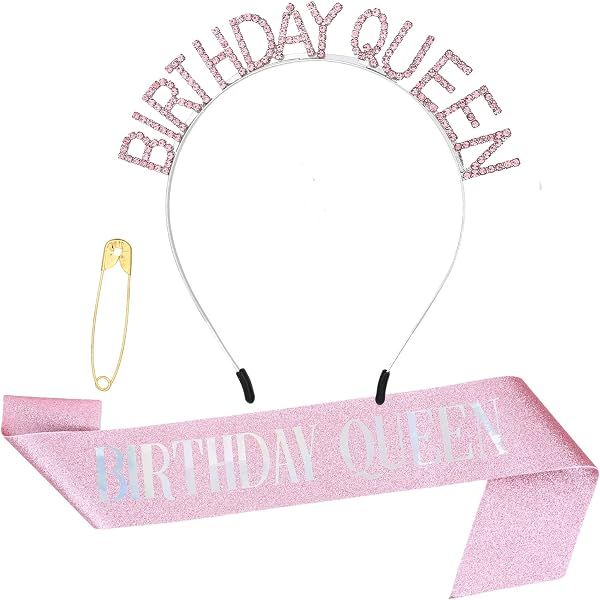Birthday Girl Tiara Mit Schärpe – Glitzer Krone & 'Birthday Queen' Schärpe, Für Geburtstagsfeiern