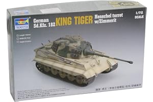 Faller Trumpeter 07291 - Modellino da Costruire, Carro Armato King Tiger Henschel Turret, con Rivestimento Anti-Mine Zimmerit