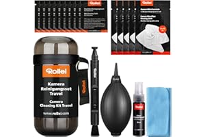 Kit Pulizia Macchina Fotografica Travel, Rollei 7 in 1 Kit Pulizia Camera Fotografica con Lenspen/Air Blower/Liquido Pulizia/Panni per la Pulizia, Kit Pulizia Fotocamera per Nikon Sony Canon