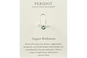 Philip Jones August (Peridot) Adjustable Birthstone Ring Created with Zircondia® Crystals