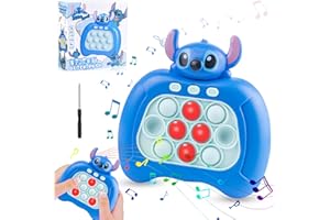 SupaWeiss Stichs Pop It Game,Light Up Pop It Game,Stich Quick Push Game with Drill Bit Accessories,Popit Game for Relaxation and Decompression,Pop It Game Sensory Toys for 4 5 6 7 +Year Old Boys Girls